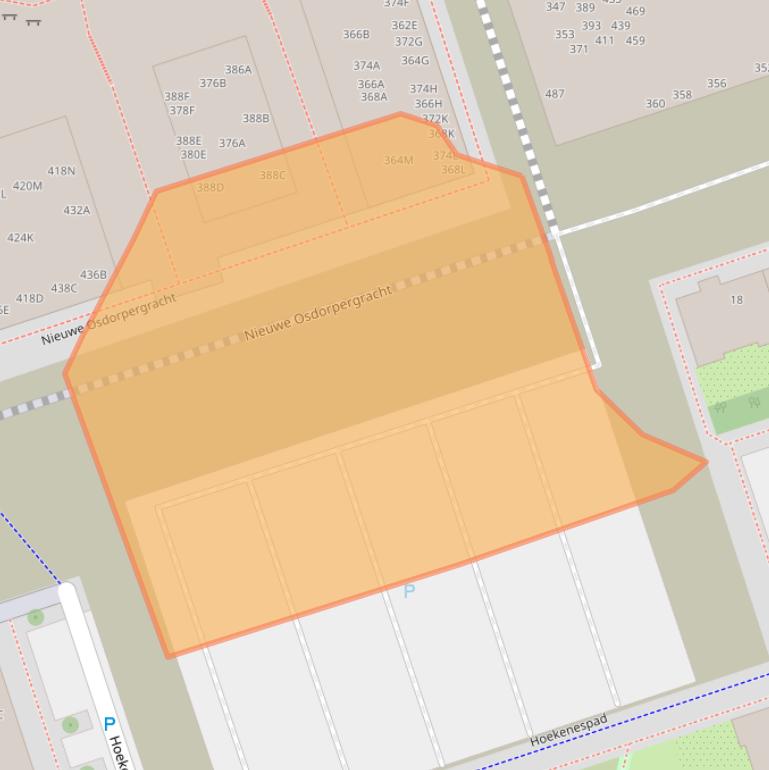 Kaart van postcodegebied 1068HB.