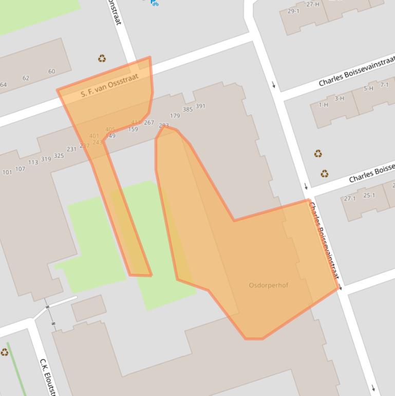 Kaart van postcodegebied 1068JK.