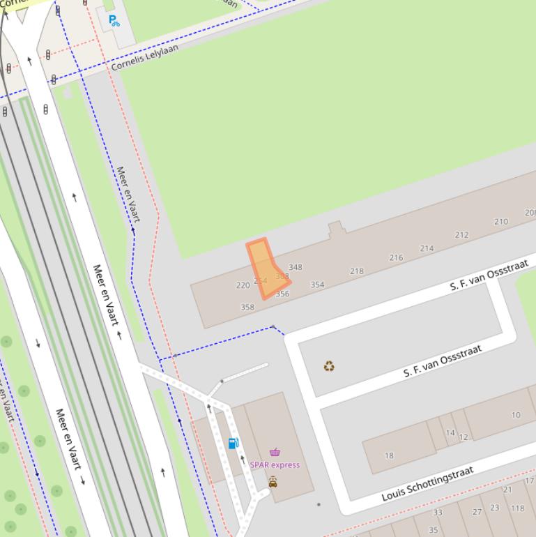 Kaart van postcodegebied 1068JR.