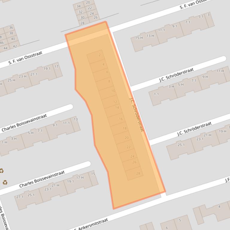 Kaart van postcodegebied 1068JV.