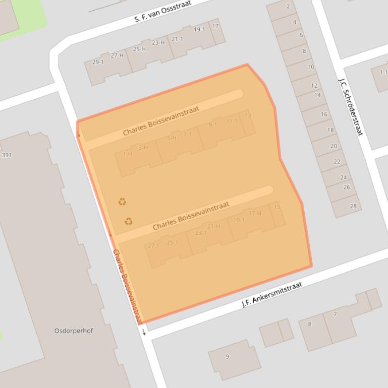 Kaart van postcodegebied 1068JW.