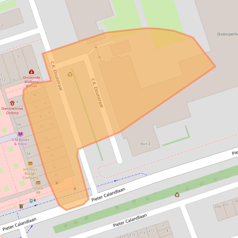 Kaart van postcodegebied 1068JZ.