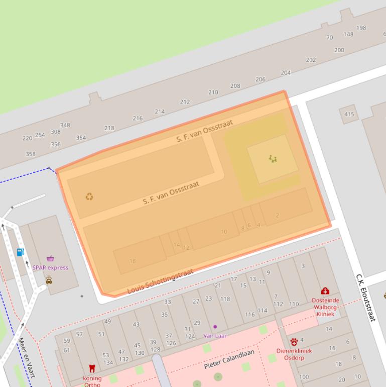 Kaart van postcodegebied 1068KB.