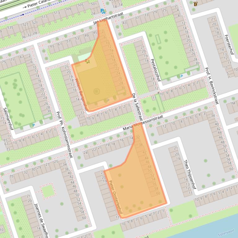 Kaart van postcodegebied 1068KE.