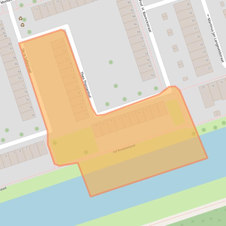 Kaart van postcodegebied 1068KJ.
