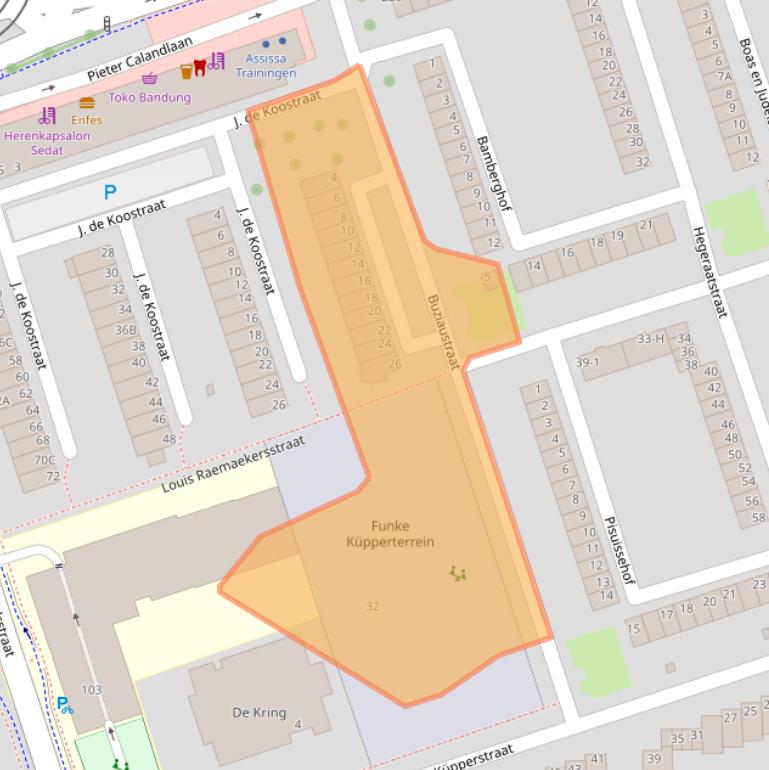 Kaart van postcodegebied 1068KN.