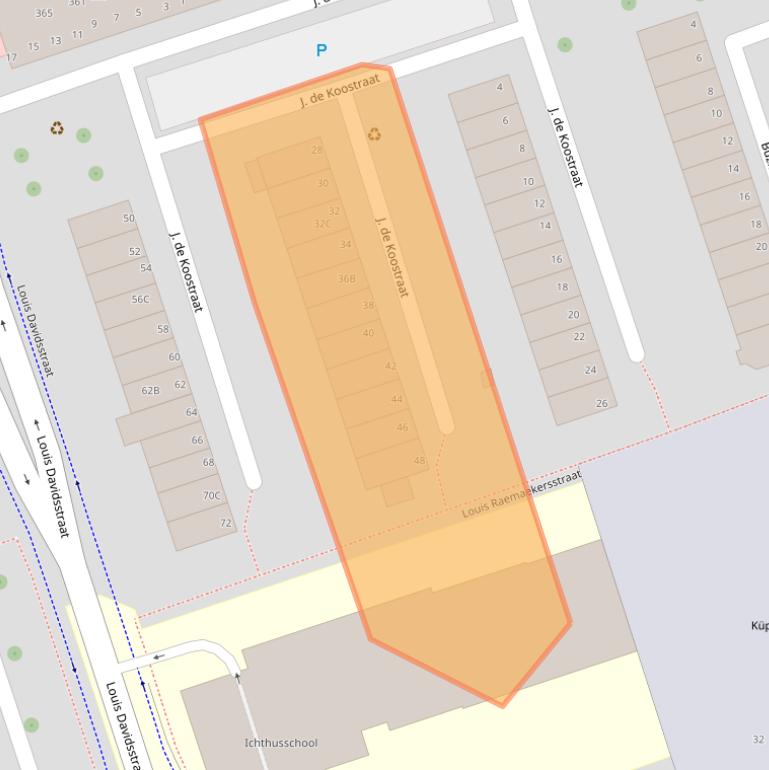 Kaart van postcodegebied 1068KR.