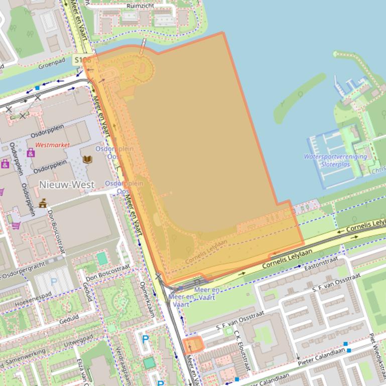 Kaart van postcodegebied 1068LA.