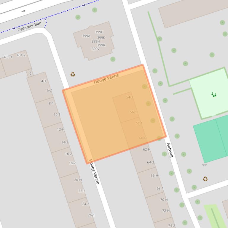 Kaart van postcodegebied 1068LM.