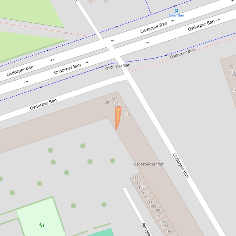 Kaart van postcodegebied 1068LX.