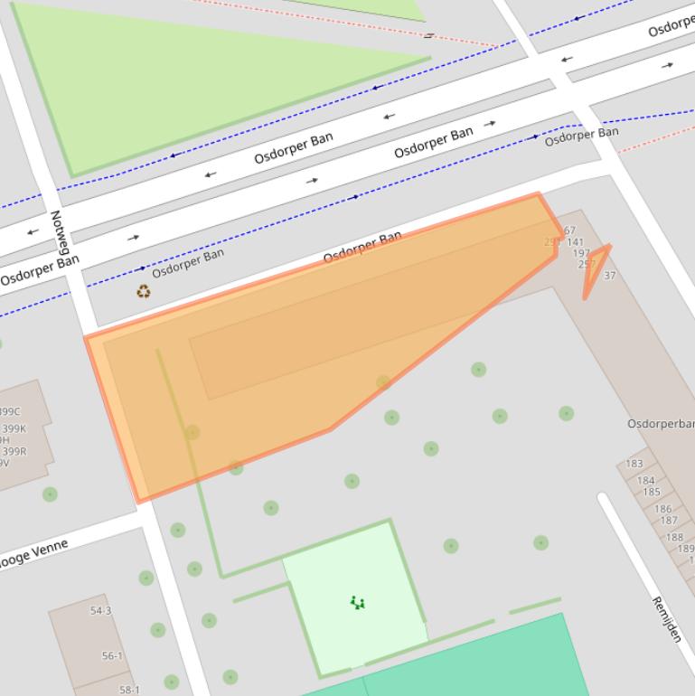 Kaart van postcodegebied 1068LZ.