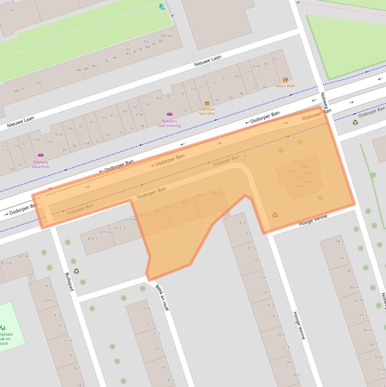 Kaart van postcodegebied 1068MC.