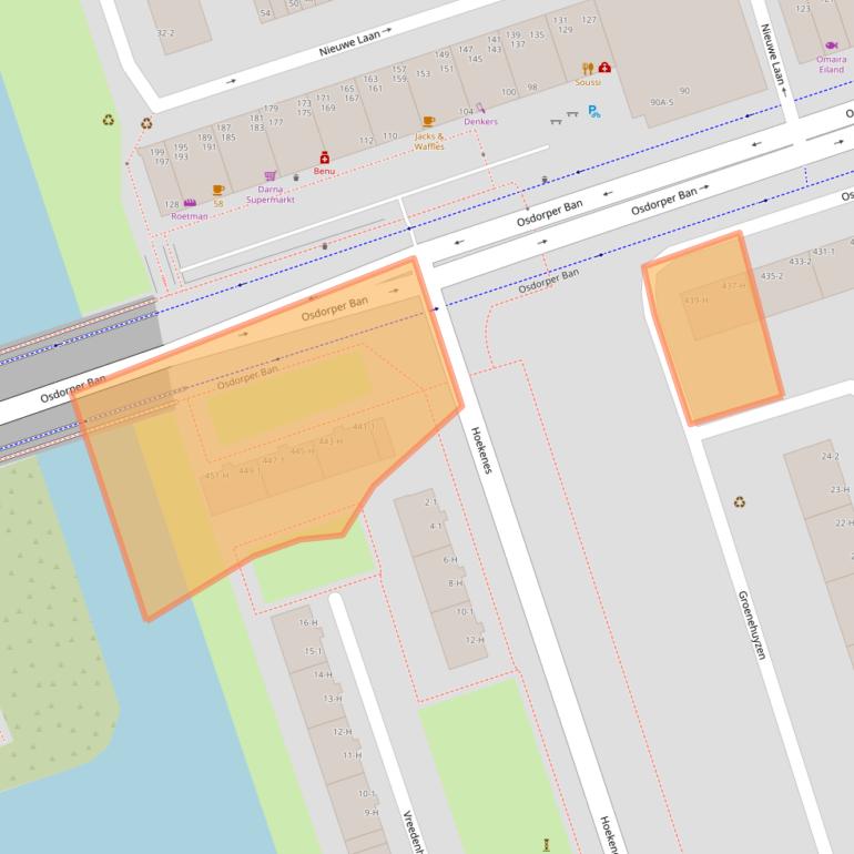 Kaart van postcodegebied 1068MG.