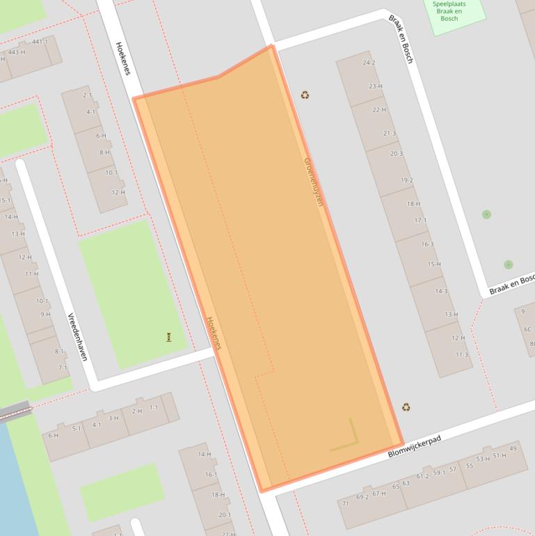 Kaart van postcodegebied 1068ML.