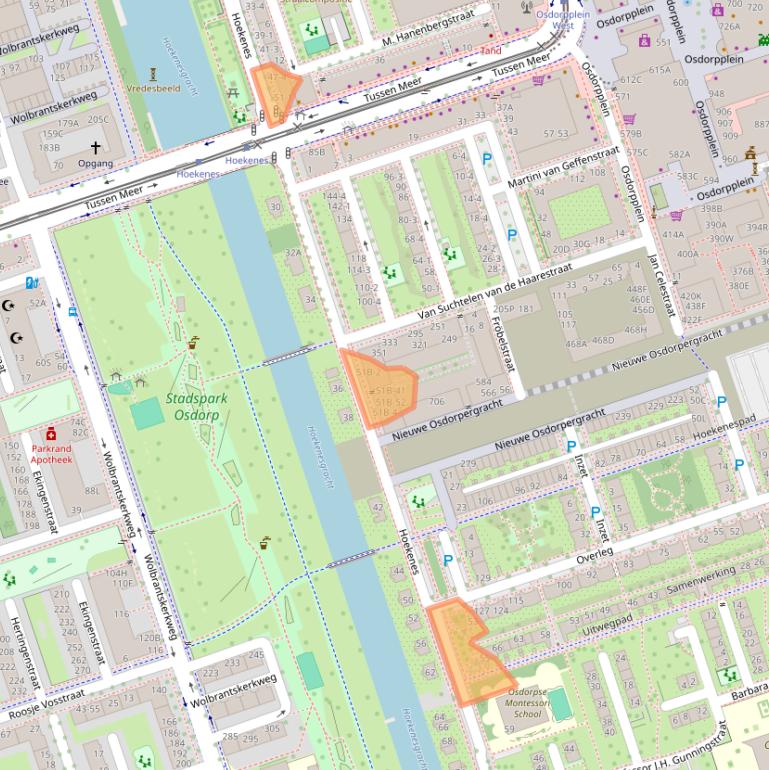 Kaart van postcodegebied 1068MP.