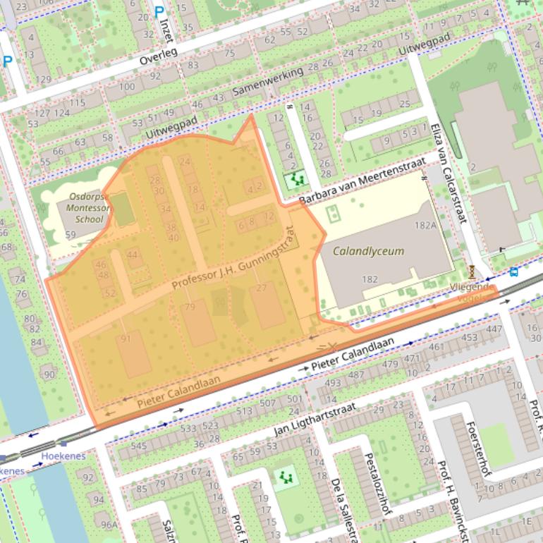 Kaart van postcodegebied 1068MS.