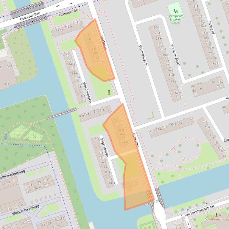 Kaart van postcodegebied 1068MT.