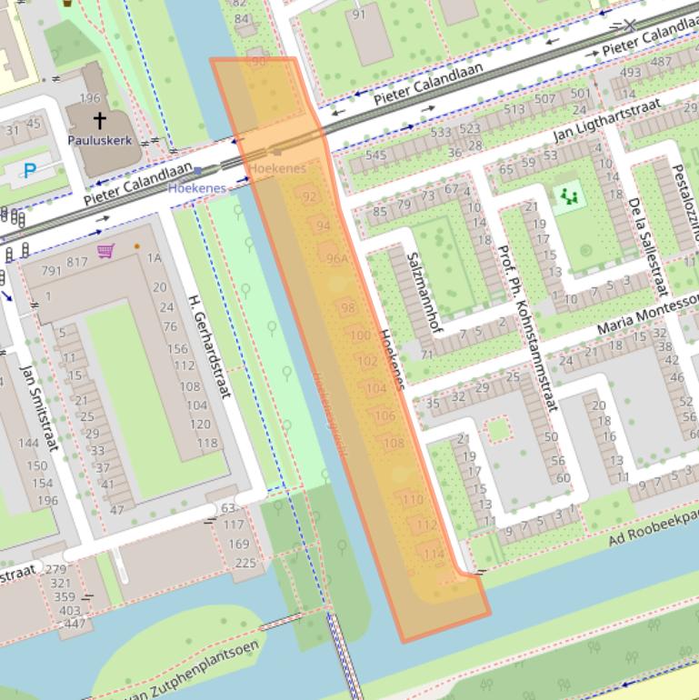 Kaart van postcodegebied 1068NA.