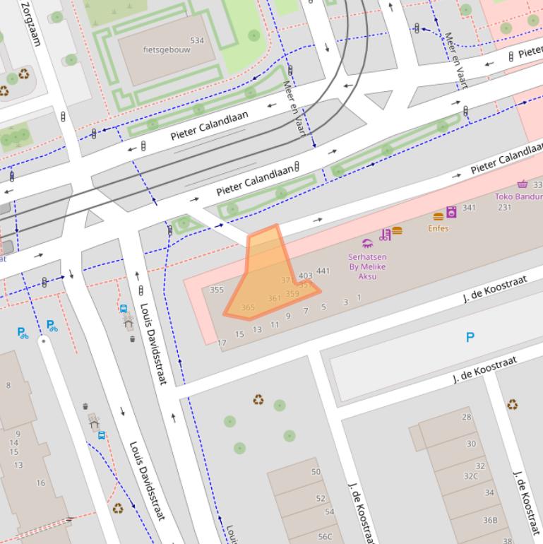Kaart van postcodegebied 1068NJ.