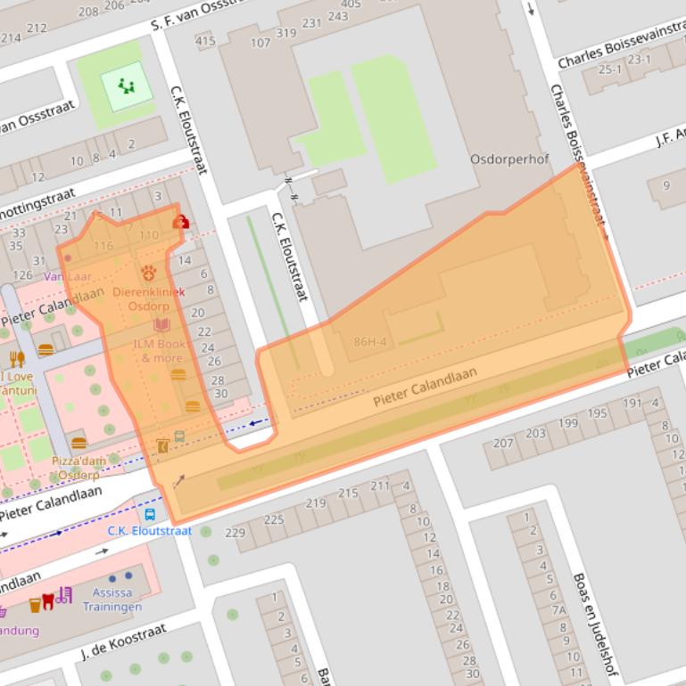 Kaart van postcodegebied 1068NP.