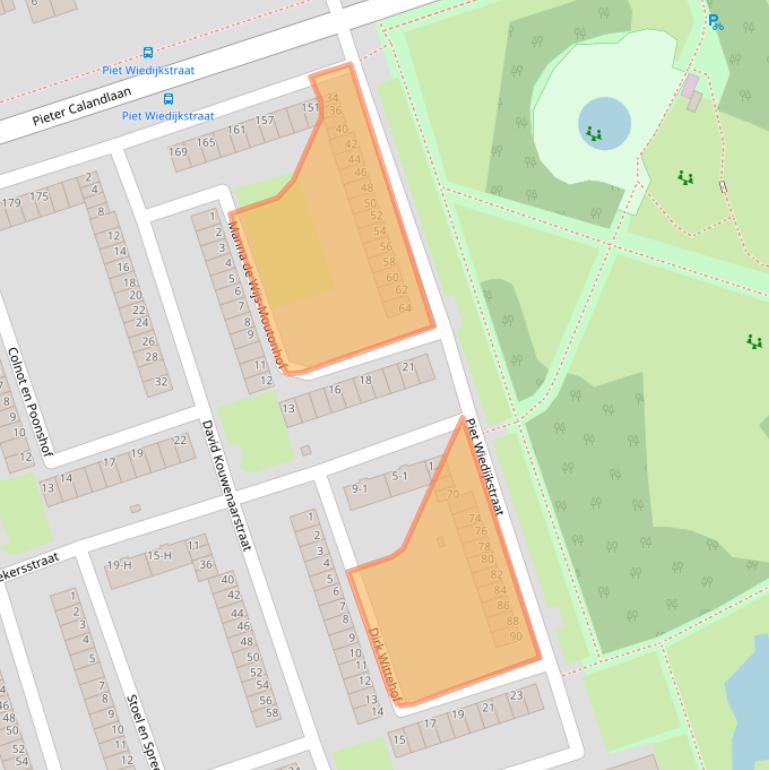 Kaart van postcodegebied 1068NW.