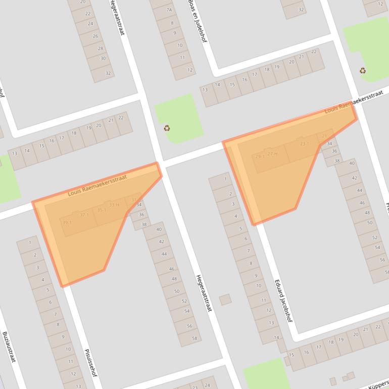 Kaart van postcodegebied 1068NZ.