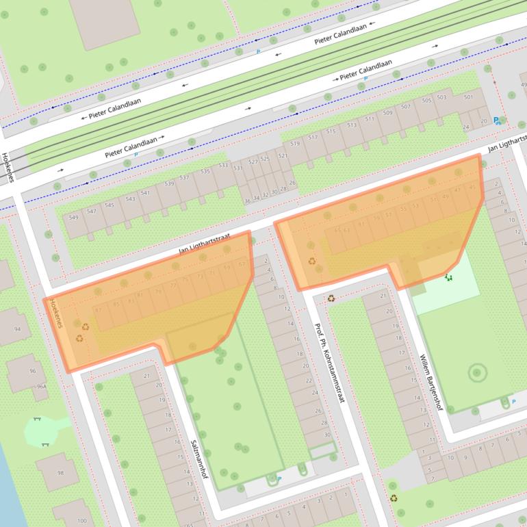 Kaart van postcodegebied 1068PB.