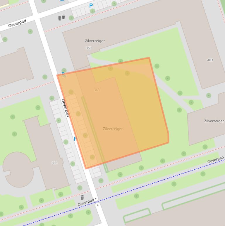 Kaart van postcodegebied 1068PK.