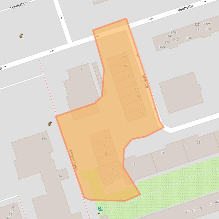 Kaart van postcodegebied 1068PP.