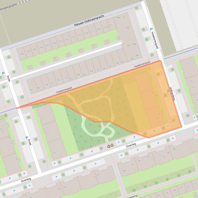 Kaart van postcodegebied 1068RG.