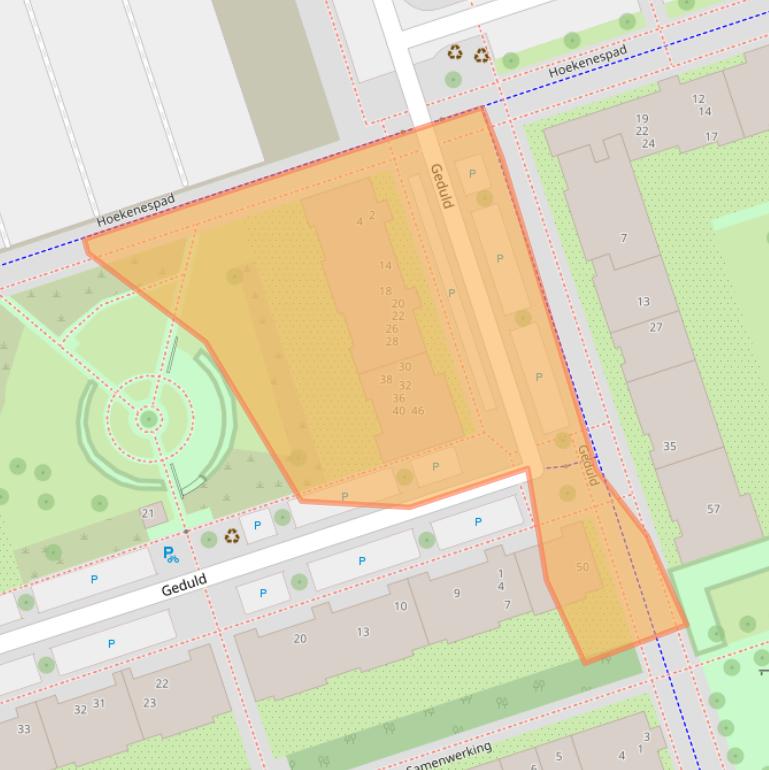 Kaart van postcodegebied 1068RJ.