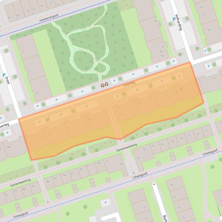 Kaart van postcodegebied 1068RL.