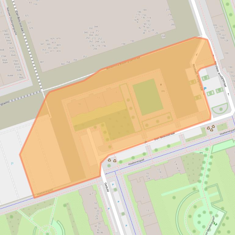 Kaart van postcodegebied 1068RS.