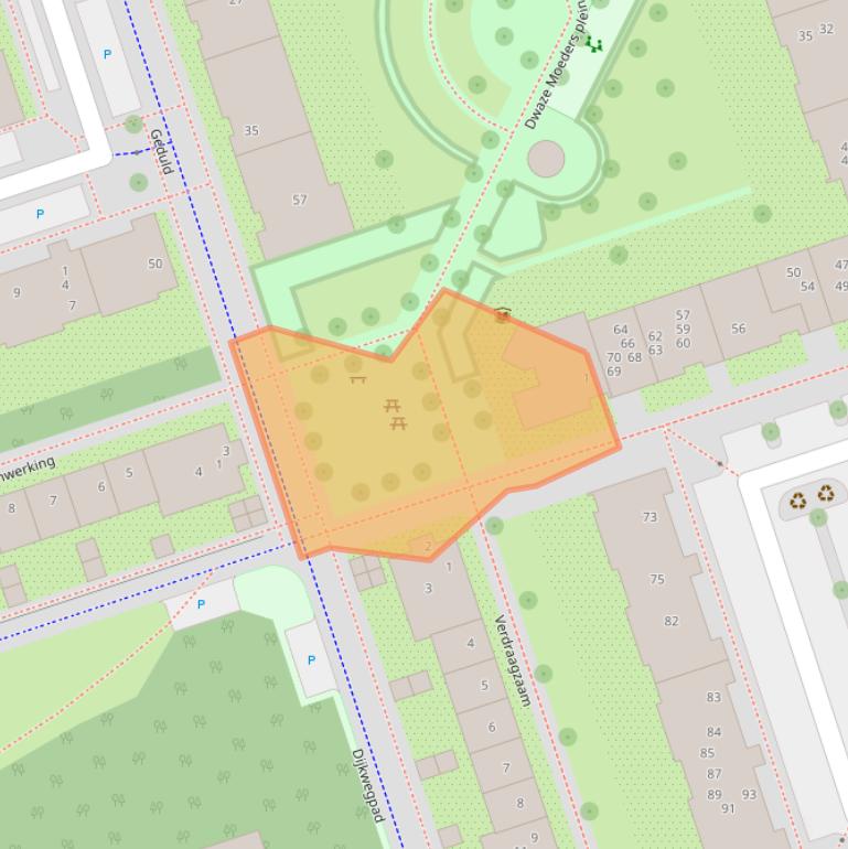 Kaart van postcodegebied 1068RT.