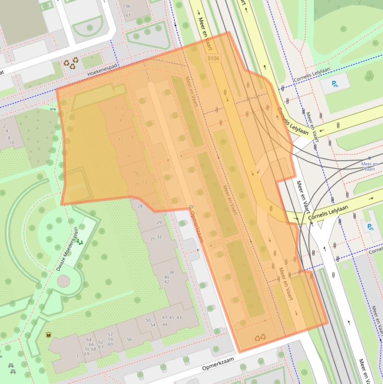 Kaart van postcodegebied 1068RV.