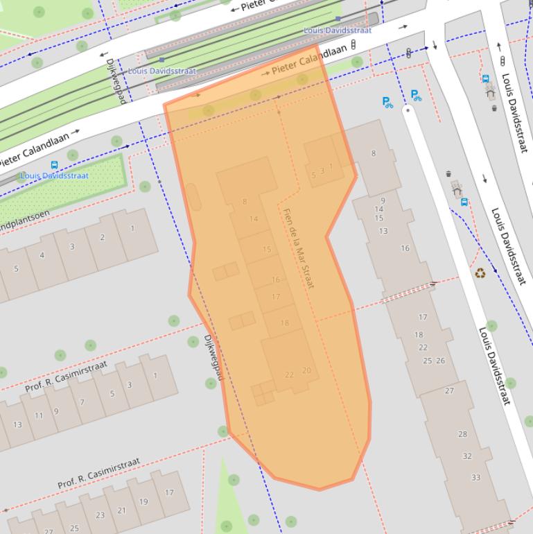 Kaart van postcodegebied 1068SE.