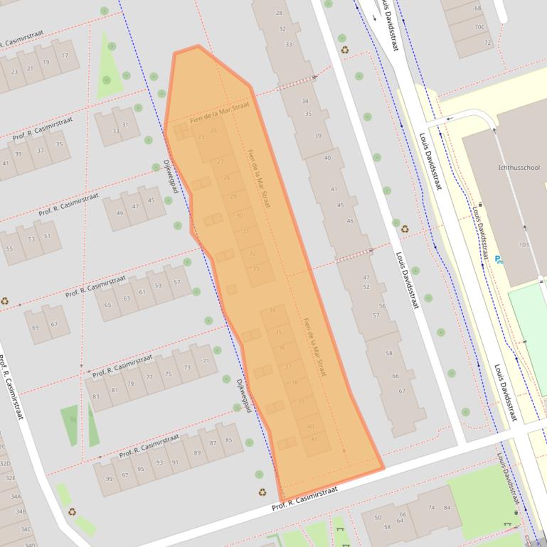 Kaart van postcodegebied 1068SG.