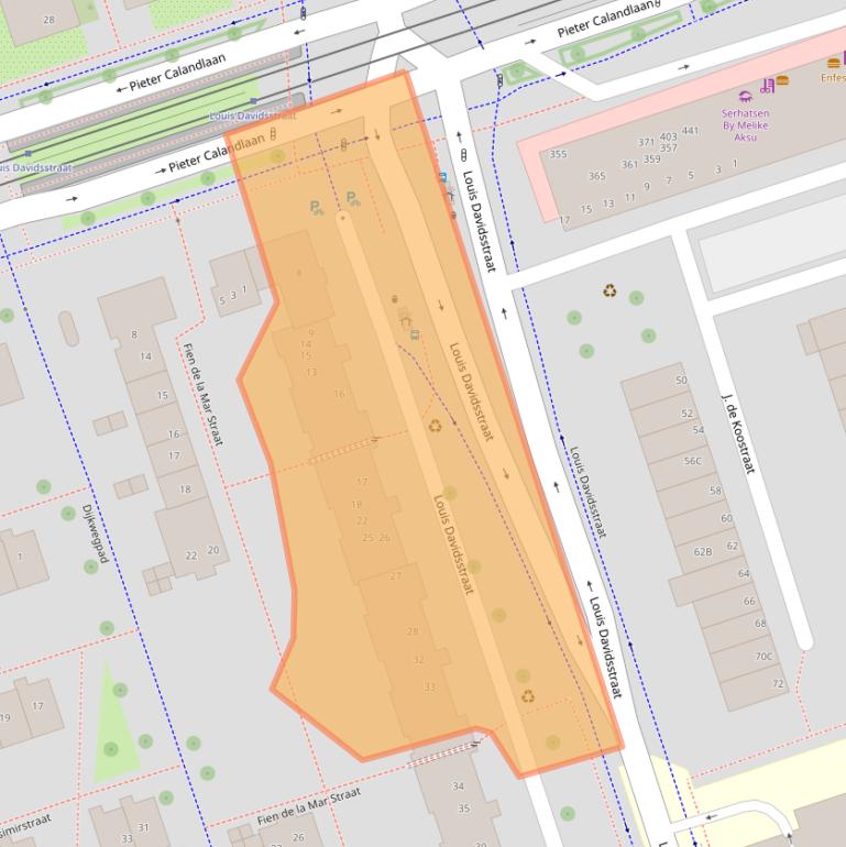 Kaart van postcodegebied 1068SH.