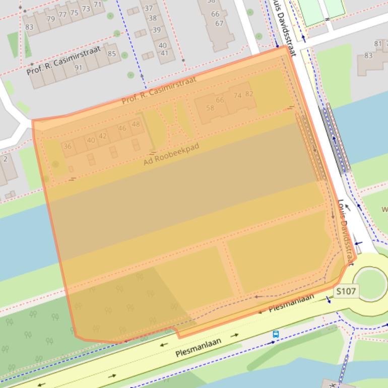 Kaart van postcodegebied 1068SK.