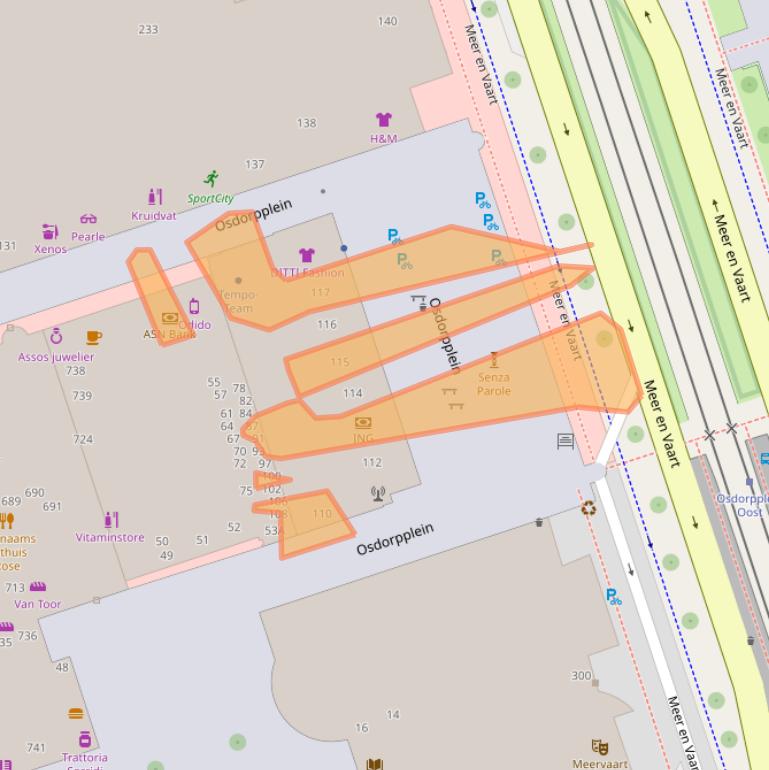 Kaart van postcodegebied 1068SP.