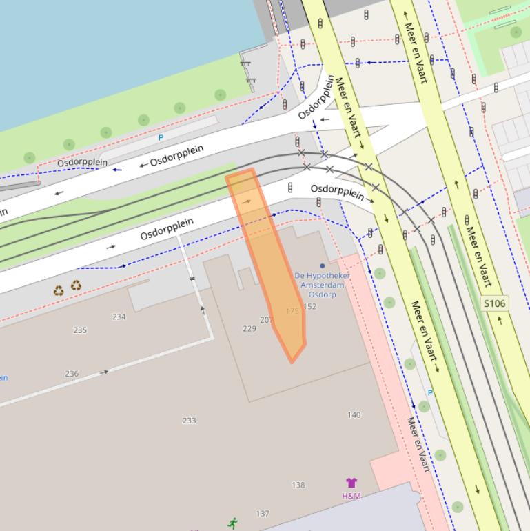 Kaart van postcodegebied 1068ST.