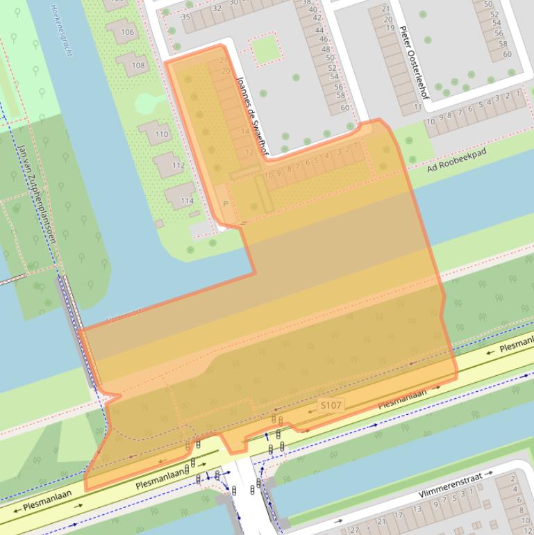 Kaart van postcodegebied 1068VP.