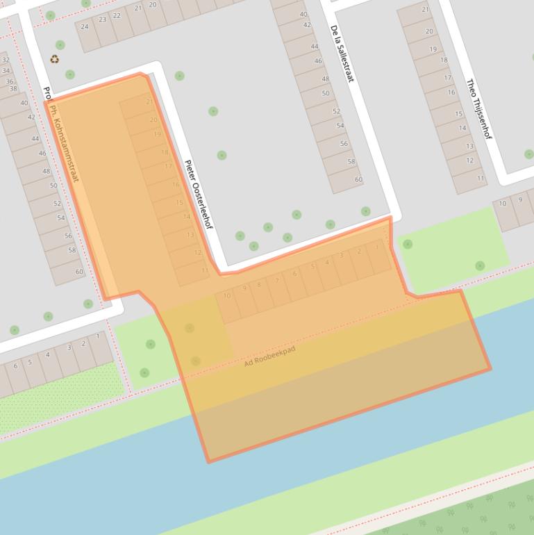 Kaart van postcodegebied 1068VR.