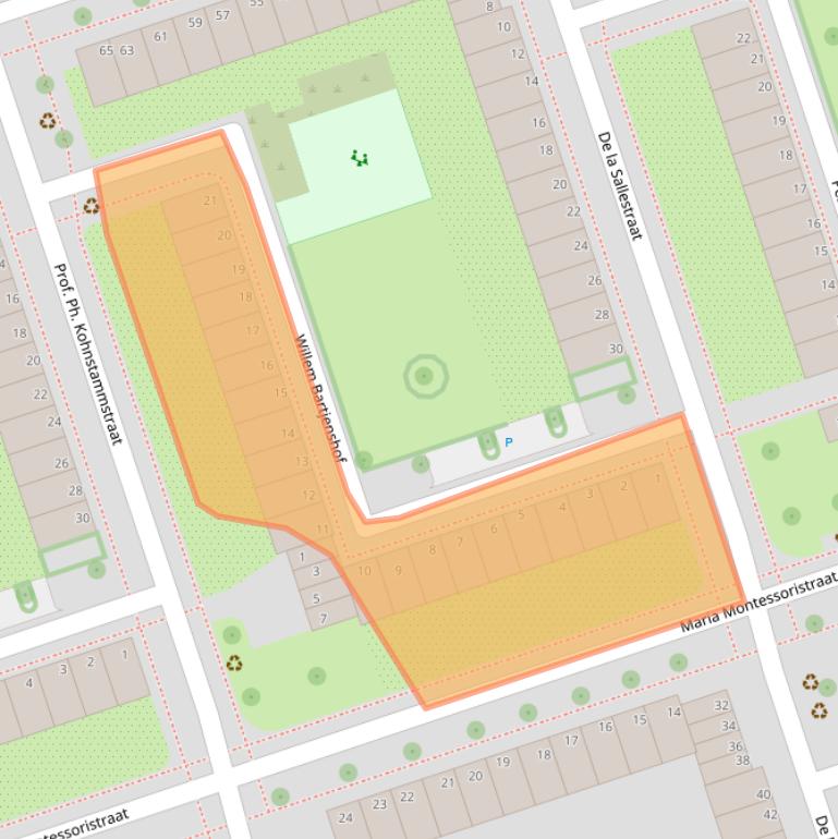 Kaart van postcodegebied 1068VT.