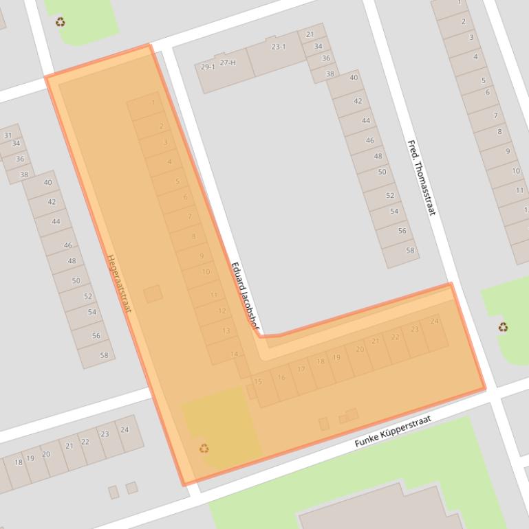 Kaart van postcodegebied 1068VX.