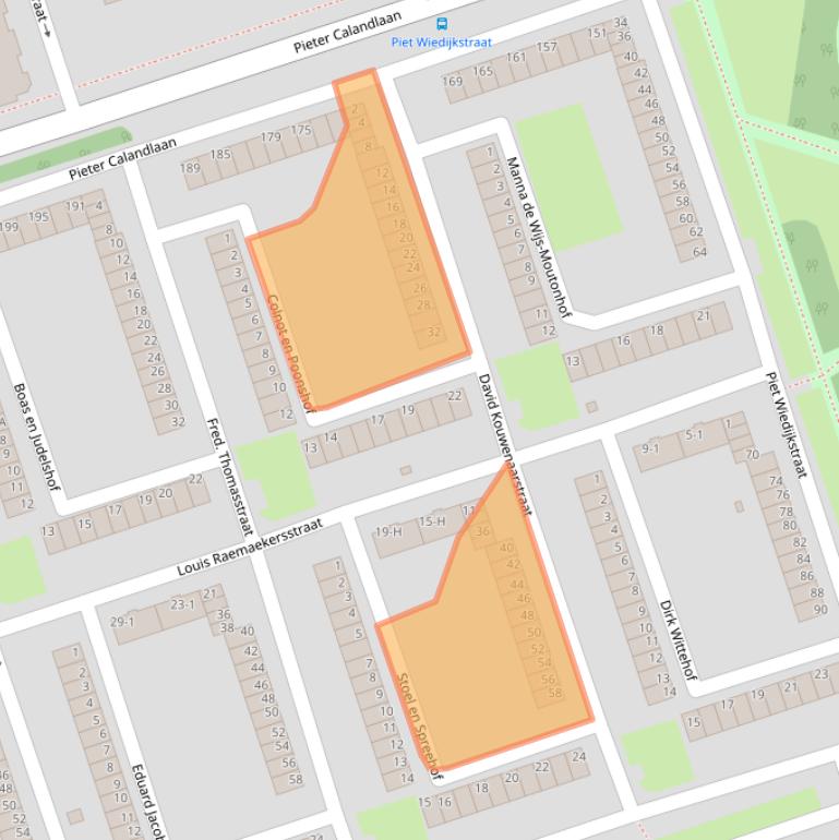 Kaart van postcodegebied 1068WK.