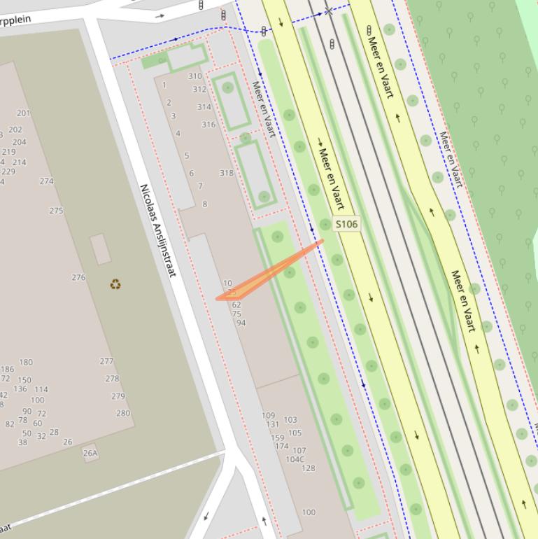 Kaart van postcodegebied 1068WN.