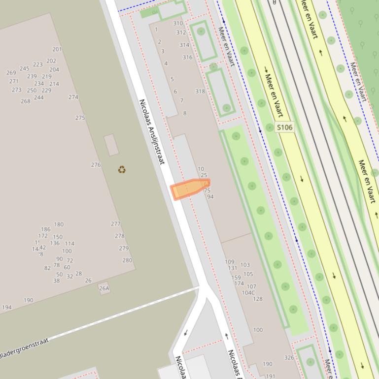 Kaart van postcodegebied 1068WP.