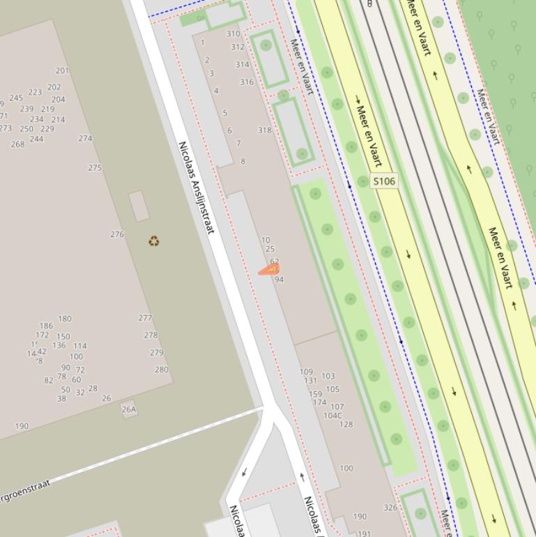 Kaart van postcodegebied 1068WR.