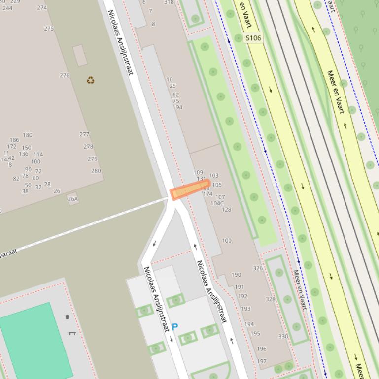 Kaart van postcodegebied 1068WX.